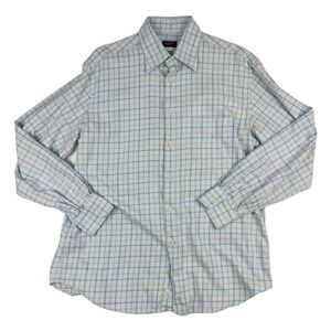 Paul & Shark Blue w/ Blue & Yellow L/S Cotton Button Down Mens Size XL